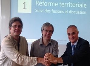 De gauche à droite, les présidents Jean-Francois Sakwinski (Auvergne), Alain Saint-Arroman (Dauphiné-Savoie) et Georges Bellet (Lyonnais)