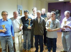 De gauche à droite : E. MAUDUIT, J-L. BOURQUARD, F. LE DEUFF, P. DIDIER, G. JALLADE, G. GEFFROY, J-P. LEGAGNEUX, H. DUMAS, et J-L. PLANCHER